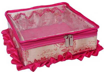 SuiDhaga Jama Fuschia Makeup Box Royal Square (Dimension: 25*25*11 CM)