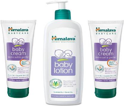 Himalaya Herbals Baby Care Combo (Baby Lotion 400 ml + Baby Cream 200 ml * 2)