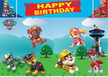 Party Propz PARTY PROPZ PAW PATROL BACKDROP 5FT-7FT/ PAW PATROL PARTY SUPPLIES Banner