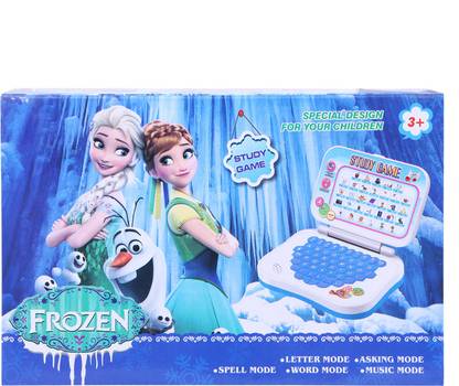 Shy Products Frozen Study Game Mini Learning Laptop for Toddlers (Blue)-Battery Operated