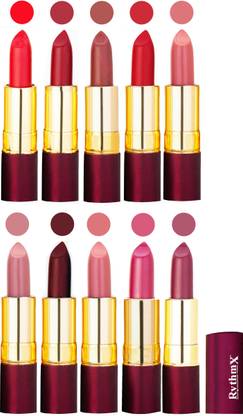 RYTHMX Matte Lipstick Set Of 10 Pcs 101