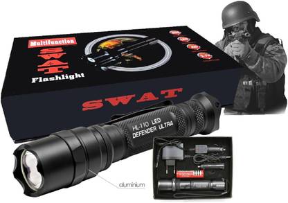 Switch Control Swat Zoomable CREE LED Torch with Charger and Battery Torch