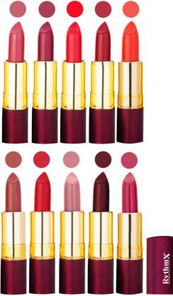 RYTHMX Matte Lipstick Set Of 10 Pcs 90