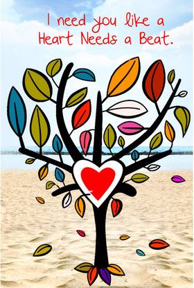 I Need You Like A Heart Needs A Beat. Poster Paper Print