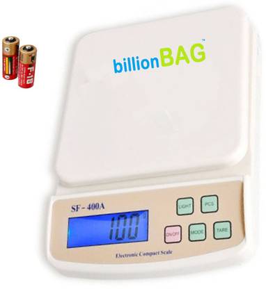 billionBAG Compact Scale With Backlight SF 400A 7 Kg With Battery Digital Multi-Purpose Kitchen Weighing Scale
