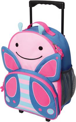 SKIP HOP Zoo Kids Rolling Luggage, Blossom Butterfly, Pink, Small/Large/X-Small, 4 oz Trolley