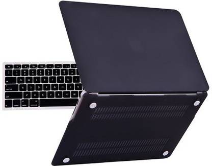 SHOPAIS Flip Thin Hard Shell Rugged Armor Back Case for MacBook Pro 13'' inch with Retina Display-Black Combo Set