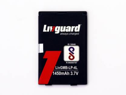 Livguard Mobile Battery For  Nokia Models N97, E52, E55, E6, E61i, E63, E71, E72 N97 6760,Platinum A6, Hunk,Jazz lava KKt08,KKT29+,KKT28s,KKT2i,Karbonn K58,KKT775,Lava KKt35,B5, & Many Other Models running on LP-4L BP 4L