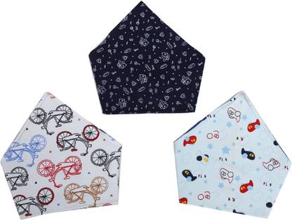 KABOOS Kaboos Multicoloured Cotton Bandana Bibs Set of 3