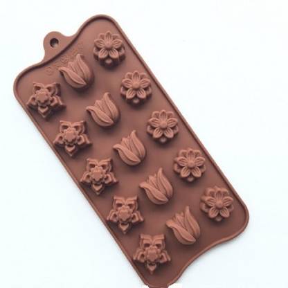 SYGA Silicone Chocolate Mould Number Of 15 Multi Design Flowers Shape Moulds