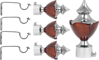 S Decor Brown Curtain Knobs Metal