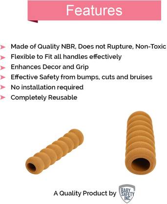 Safe-o-kid Pack of 8 - Fit-all High Density Door Handle Sleeve