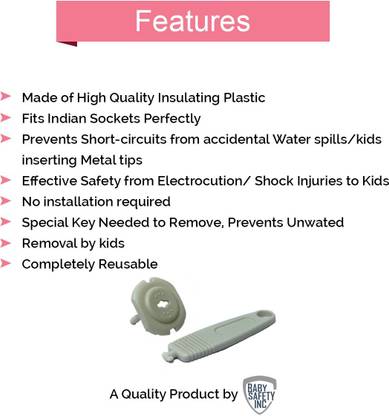 Safe-o-kid Pack of 12 - High Insulation Anti-Shock Electric Socket Guards with Key