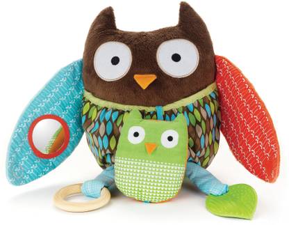 SKIP HOP Treetop Friends Hug & Hide Activity Toy Owl, Multi Rattle