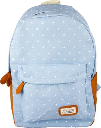 Stylehoops Polka Pattern Blue Canvas Backpack Backpack