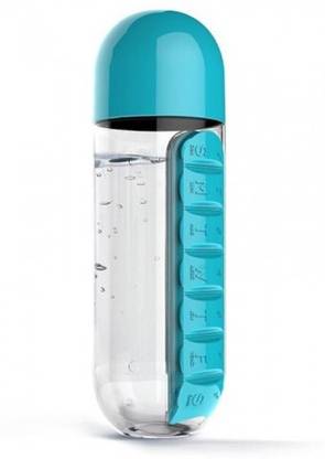 INFInxt Water Bottle with Built-in Daily Pill & Vitamins Box Organizer Pack of 1 750 ml Bottle  (Pack of 1, Multicolor, Plastic) at Rs. 349