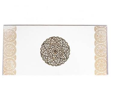 Skywalk Premium Sagan Wedding Money Gifting Envelopes Pack of 2 , Shagun Money Envelope Set with Brass Emblem and Name Tag(White) Envelopes