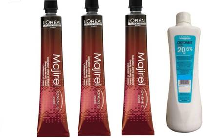 l'oreal पेरिस Majirel Hair Cream No.5.62x3 Tubes + 1Developer 20 Vol. 6% हेयर कलर