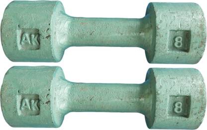 ROYAL 8Kg 2Pc Casting Green Dumbbell1 Fixed Weight Dumbbell