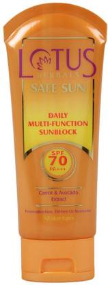 LOTUS HERBALS Sunscreen - SPF 70 PA+++ Safe Sun Daily Multi-Function Tinted Sunscreen SPF 70 PA+++