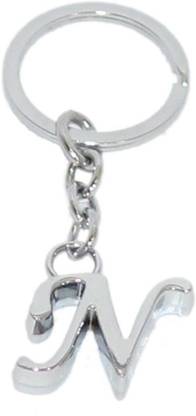 Aura Chrome Plated Personalise Alphabet N Key Chain