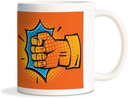 Red Flower Comic Punch blast crazy Coffee Ceramic Coffee Mug