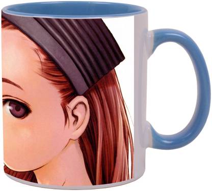 Arkist anime girl with brown hair and brown eyes Ceramic Coffee Mug