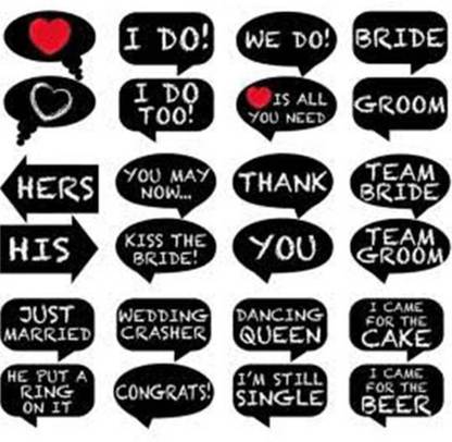 Party Propz SET OF 24 PHOTO BOOTH PROPS/ PARTY PROPS Photo Booth Board