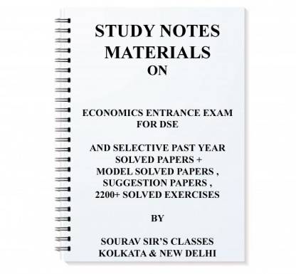 Study Notes Material On Economics Entrance Exam For Dse Delhi School Of Economics With Model Questions And Selective Past Year Solved Papers + Kit Notes Package NEW EDITION