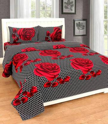 Exotic 104 TC Cotton Double Floral Flat Bedsheet
