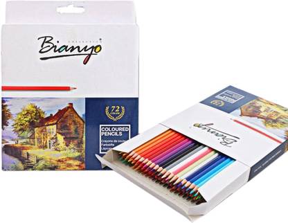 Bianyo Professional Artist Quality 72 Vivid Colors Hexagonal Shaped Color Pencils