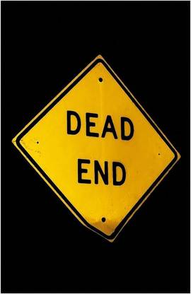 Dead End Yellow Sign Poster (18 inch x 12 inch) Paper Print