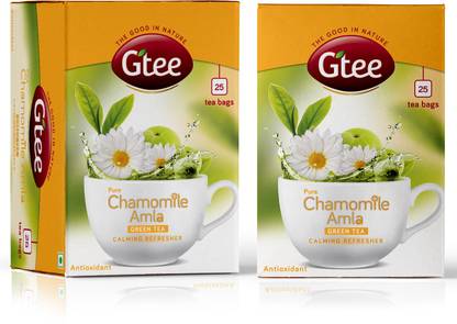 GTEE GTEE Green Tea Bags-Chamomile (25 Tea bags X 2PACKS) Chamomile Green Tea Bags Box