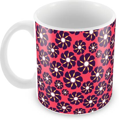 CREATIVE Seamless Floral Tile Pattern Ceramic Coffee Mug