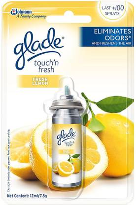 GLADE Fresh Lemon Refill Touch & Fresh Aerosol Air Freshener, Up to 100 Sprays, Fresh Lemon Refill