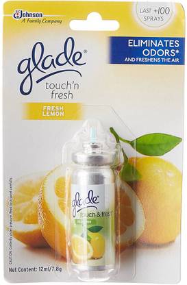 GLADE Fresh Lemon Refill Touch & Fresh Aerosol Air Freshener, Up to 100 Sprays, Fresh Lemon Refill