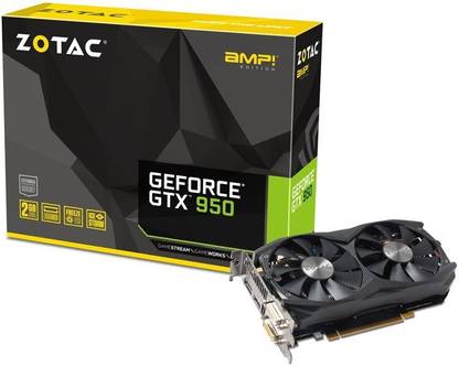 ZOTAC gtx 950 GDDR5 2 GB NVIDIA Chipset 128 bit 7020 MHz Graphics Card