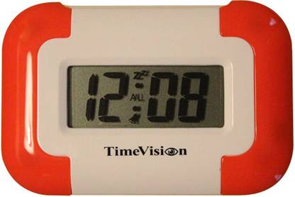 TimeVision Digital White, Orange Clock