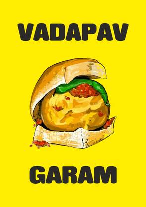 Vadapav Humor Poster (12 x 18) Paper Print