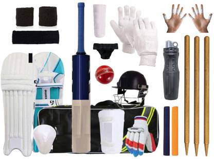 Retail World Cricket Kit with Helmet for Youth - Set of 17 Items Cricket Kit