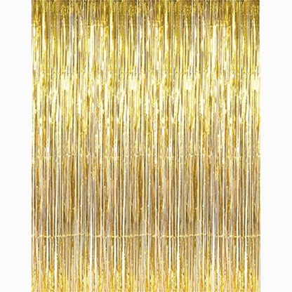 Golden foil curtain price clearance