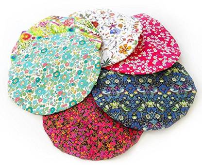 Sukot Flower Elastic Waterproof Bath Bathing Spa Hair Shampoo Shower Cap Hat Pack of 6