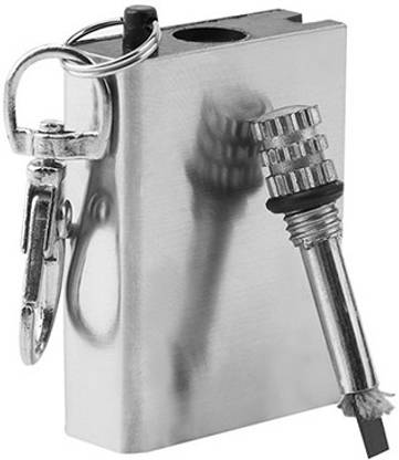 Gadget Hero's Flint Refillable Fire Lighter Smallest Match Box Flintsteel & Magnesium Fire Starter Striker Included
