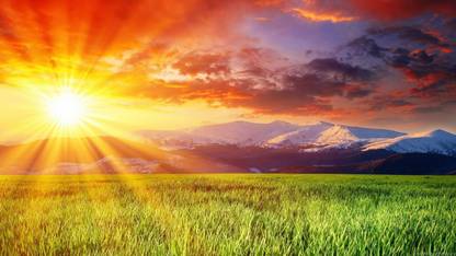 Myimage Nature Rising Sun Digital Printing Poster (12.0 inch x 18.0 inch) Paper Print