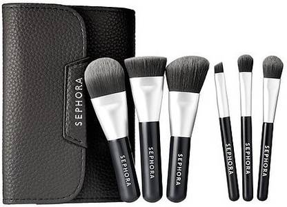 SEPHORA COLLECTION Mini Deluxe Charcoal Antibacterial Brush Set