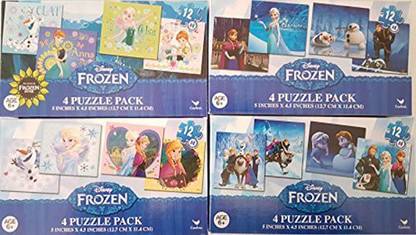 Disney Frozen 4 Puzzle Packs With Each 16 Puzzles