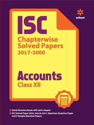 ISC Accounts Chapterwise Solved Papers Class 12th  - Chapterwise Solved Papers (2017 - 2000)