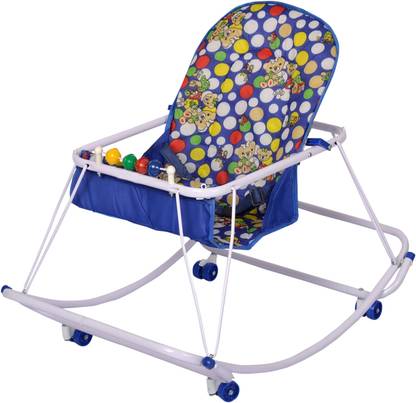 Jubilant Lifestyle Multipurpose 3 in one Foldable Compact Baby Stroller, Baby Rocker With Swing Jhula (Blue) Swings