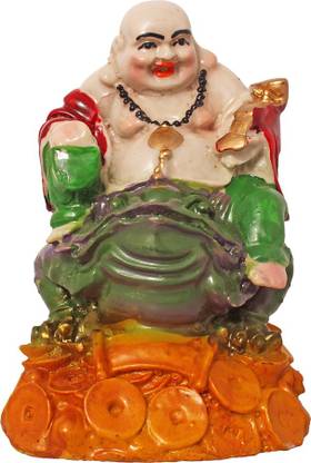 ART N HUB Fengshui God Laughing Buddha Vastu Idol - Handicraft Decorative Home Décor God Figurine / Statue Gift item Decorative Showpiece  -  11 cm