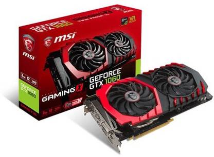MSI GTX 1060 VR Ready GDDR5 6 GB NVIDIA Chipset 192 bit 8008 MHz Graphics Card